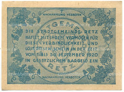 Банкнота 10 геллеров 1920 года Австрия  Рец (нотгельд)