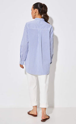 Рубашка д/р F512-1103 blue-white - Fine joyce фото 9