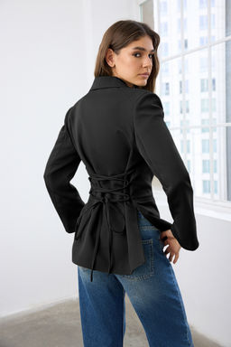 Ac?k Haki Arkas? Baglama Detayl? Fitted/Bele Oturan Dokuma Blazer Ceket TWOAW26BC00032 - Trendyolmilla фото 10