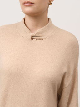 Платье кашемировое KW082732 бежевое