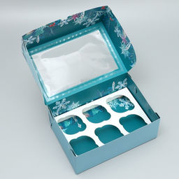 Цена за 3 шт. Коробка для капкейков двусторонняя «Мечты сбудутся в Новый год», 25×17×10 см