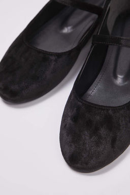 Siyah Kadife Mary Jane Kad?n Babet TAKAW26BE00008 - Trendyolmilla фото 3