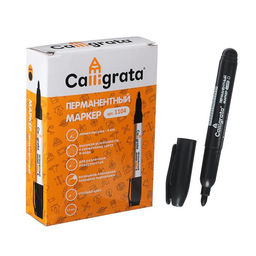 Цена за 12 шт. Маркер перманентный Calligrata, чёрный, узел 4.0 мм