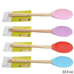 Ложка силиконовая 33 см с деревянной ручкой/ Y-106 /уп 60/240/ - ГалеонТрейд фото 2