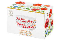 Набор 2 блюд д/холодца 800 мл 20*12,5*11,5 см Маки - Elan gallery фото 9