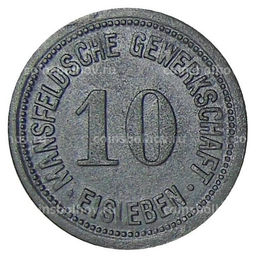 Монета 10 пфеннигов 1918 года Германия Нотгельд Айслебен