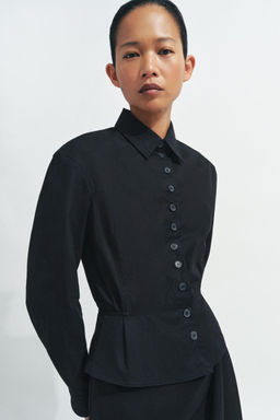 CAMISA PEPLUM BOTONES ZW COLLECTION / Negro - Zara фото 6