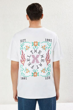 TRENDYOL MAN Siyah Oversize/Genis Kesim Bask?l? %100 Pamuk T-Shirt TMNSS25TS00067 - Trendyolmilla фото 6