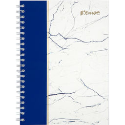 Бизнес-тетрадь А4 120л Комус Мрамор Синий клетк,80г,греб,карт,фольга,УФ-лак