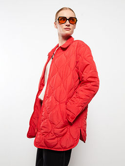 G?mlek Yaka Kendinden Desenli Uzun Kollu Kad?n ?i?me Mont - Waikiki фото 2