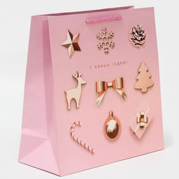 Пакет квадратный С Новым годом!, 30 30 12 см - Дарите счастье фото 2