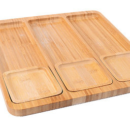 28319 Набор 4пр (поднос + 3 подставки) из бамбука 32х32х2см MB (х12) - Mayer&boch фото 2