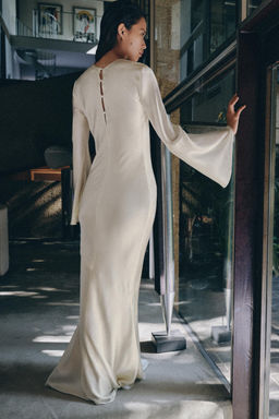 VESTIDO SEDA 100% DRAPEADO / Blanco roto - Zara фото 4