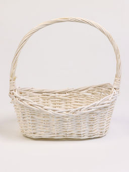 Корзина плетёная для хранения, ива, овальная, белая, набор 4 шт.