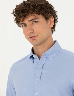 A__k Mavi Slim Fit Uzun Kollu G_mlek - Pierre cardin фото 2