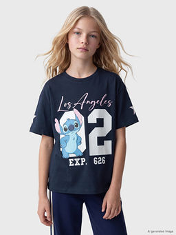 Stitch Bask?l? K?z ?ocuk Ti??rt