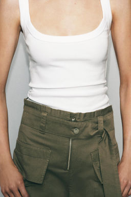 TOP ALGOD?N MANGA SISA / Blanco - Zara фото 3