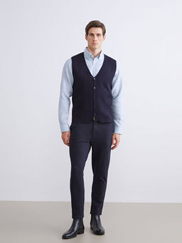 Standart Kal?p V Yaka Erkek Triko Yelek