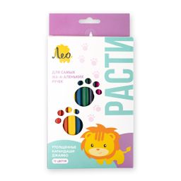 Лео Расти Набор цветных трехгранных карандашей джамбо LSTJ-12 заточенный 6 х 12 цв