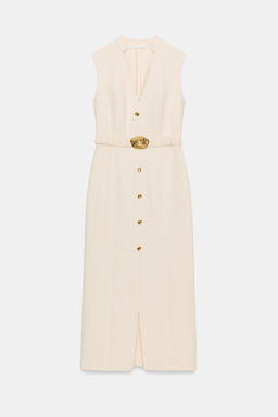 VESTIDO MIDI CINTUR?N / Crudo - Zara фото 7