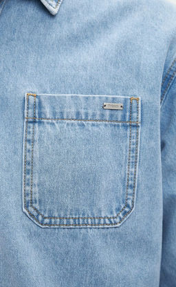 Рубашка джинс P311-1241 middle blue