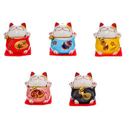 Набор фигурок керамика «Манэки-нэко», h=4.5 см, 5 шт.