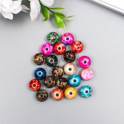 Бусины для творчества пластик Мраморные. Ассорти d=1,2 см набор 20 гр