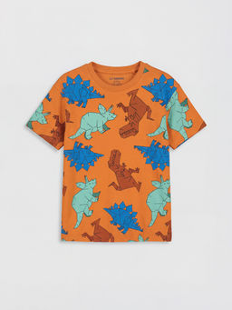 Bisiklet Yaka Dinozor Bask?l? Erkek ?ocuk Ti??rt