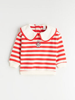 Bask?l? K?z Bebek Sweatshirt ve Tayt 2li