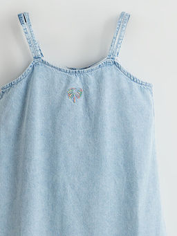 Nak?? Detayl? K?z ?ocuk Jean Elbise