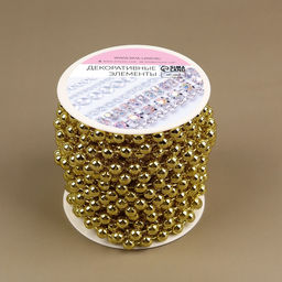 Бусы на нитях, 7.5 мм, 9±1 м, цвет золотой