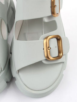 08-PEAG61-3 LT. GREEN Босоножки женские (натуральная кожа)