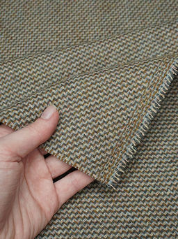 Шерсть пальтово-костюмная Твид цв.Коричневый/серый/песочный, ш.1.5м, шерсть-50%, п/э-50%, 380гр/м.кв - Купава фото 11