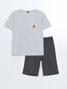 Bisiklet Yaka Erkek ?ocuk ?ortlu Pijama Tak?m?