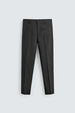 TEXTURED CHECK SUIT TROUSERS - Zara фото 19