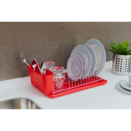 Сушилка для посуды с поддоном Доляна, 38.5×21.5×12.5 см, МИКС