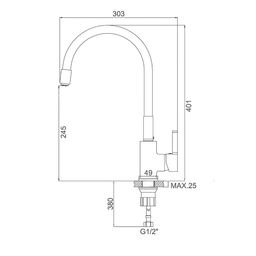 Смеситель для кухни Accoona A9890T, однорычажный, с силиконовым изливом, серый/хром