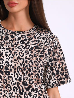 Платье Апрель хлопок с лайкрой леопардовый принт  фото 6