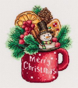 Набор для вышивания PANNA OT-7361 Открытка. Новогодняя кружка 11.5 х 14.5 см