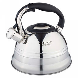 Чайник из нержавеющей стали "Zeidan" 3л, со свистком, фиксированная комбинированная ручка, курковый механизм, капсулированное индукционное дно, подарочная коробка (Китай) Подходит для всех видов плит, включая индукционную!