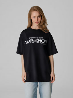 Арт. 3190 Футболка женская оверсайз 42-48 (4 шт) Цвет:черный - Калинка фото 4