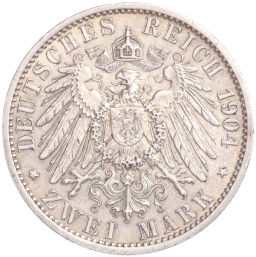 Монета 2 марки 1904 года A Германия (Мекленбург-Шверин) Свадьба Герцога Фридриха Франца IV