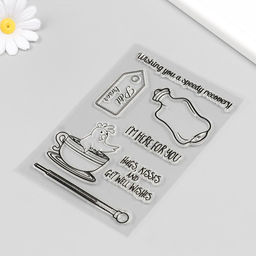 Штамп для творчества силикон «Цыплёнок в чашке», 16×11 см