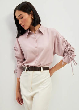 Блузка тонкая джинса OD-858-1 пудра OD-858-1 - Tantino фото 17