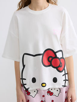 Hello Kitty Bask?l? Kad?n ?ortlu Pijama Tak?m?