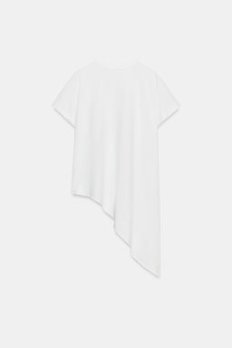 CAMISETA ASIM?TRICA MANGA CORTA / Blanco - Zara фото 9