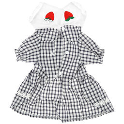 Пэт тойс (Pet toys) Одежда для собаки Платье с вышивкой, с кружевом, на кнопках р-р L, длина спинки 30см/обхват груди 38см/обхват шеи 30см, цвет-синий, 100% полиэстер (Китай) фото 6