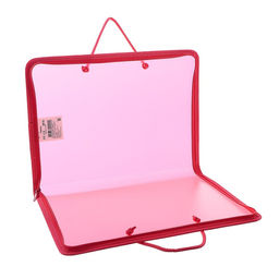 Папка с ручками А4, 230 х 185 х 25 мм, молния вокруг, плстиковая, ПТ-112, Офис, тонированная, цвет красный - Calligrata фото 3