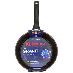 Сковорода с тефлоновым покрытием д22см Granit Ultra, h6см, ручка из термостойкого пластика 17см, красный гранит (Россия) - можно использовать металлические кухонные принадлежности - Домашняя мода фото 5