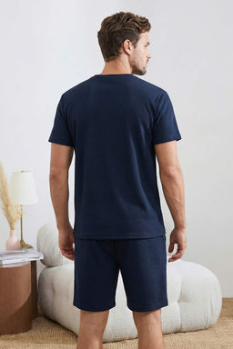 Lacivert Regular Fit Dokulu Esnek Orme Pijama Tak?m? TMNSS26PT00018 - Trendyolmilla фото 2